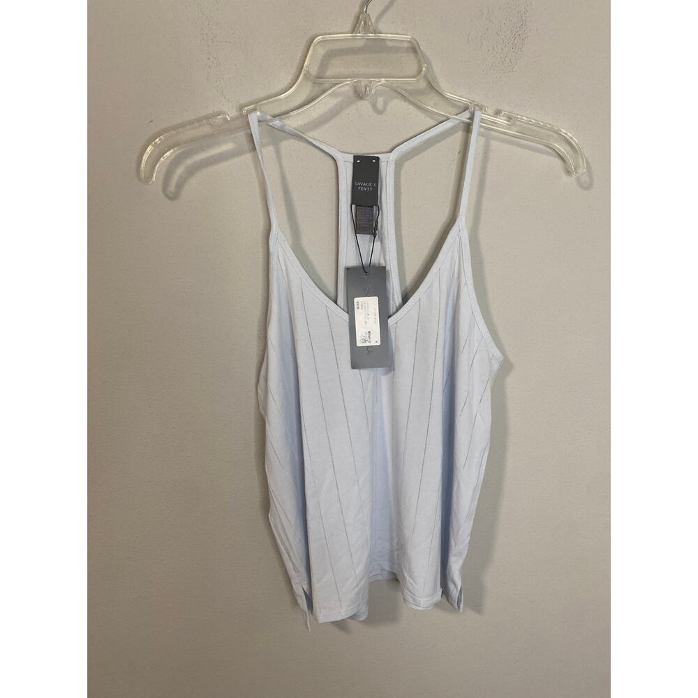 New Savage X Fenty Sleek Stitch Cami, Blue Size Small‎